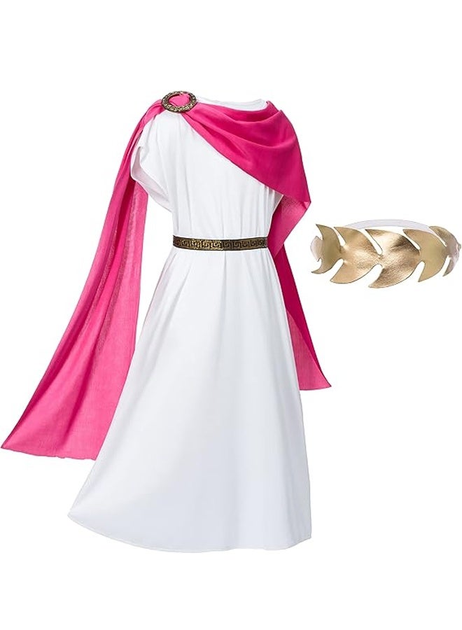Halamodo Greek Toga Costume for Kids Girl Ancient Greece Mythos Philosopher Rome Nobility Cosplay for Halloween, School History Plays, Themed Birthdays, or Costume Party - Image 3