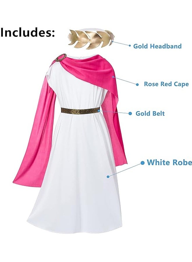 Halamodo Greek Toga Costume for Kids Girl Ancient Greece Mythos Philosopher Rome Nobility Cosplay for Halloween, School History Plays, Themed Birthdays, or Costume Party - Image 5
