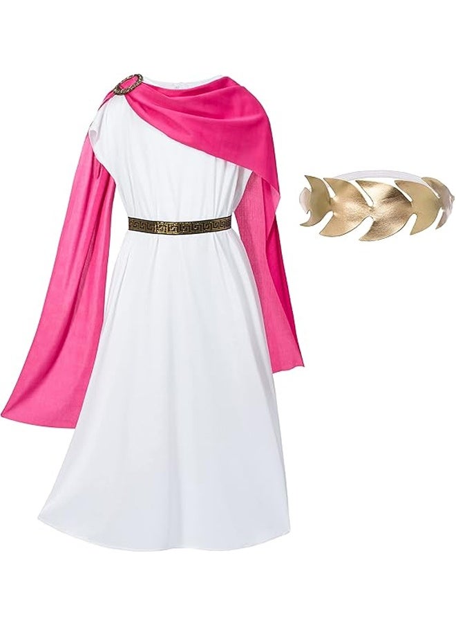 Halamodo Greek Toga Costume for Kids Girl Ancient Greece Mythos Philosopher Rome Nobility Cosplay for Halloween, School History Plays, Themed Birthdays, or Costume Party - Image 1