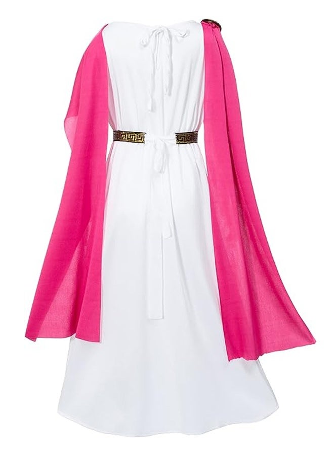 Halamodo Greek Toga Costume for Kids Girl Ancient Greece Mythos Philosopher Rome Nobility Cosplay for Halloween, School History Plays, Themed Birthdays, or Costume Party - Image 4