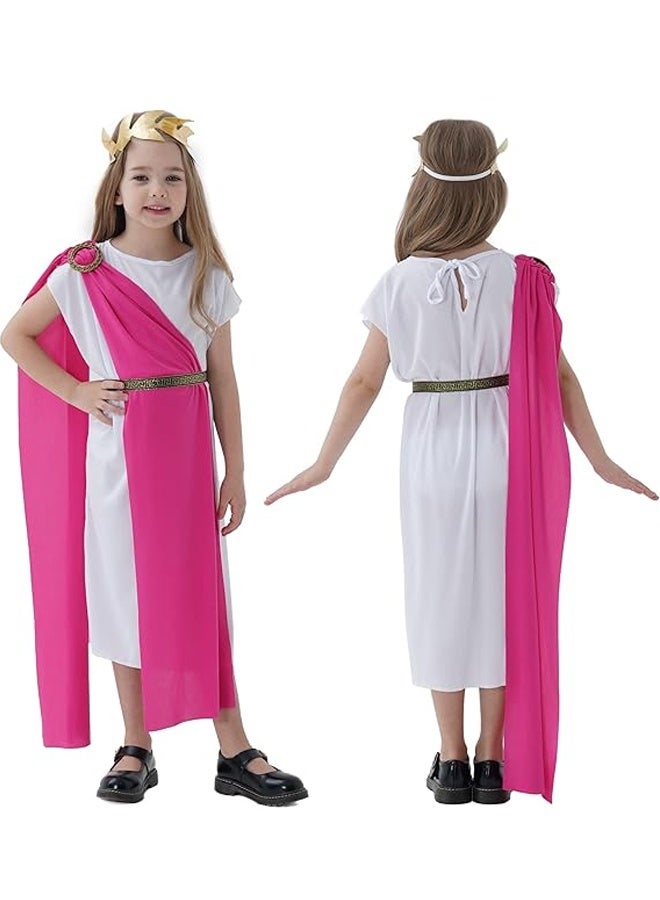 Halamodo Greek Toga Costume for Kids Girl Ancient Greece Mythos Philosopher Rome Nobility Cosplay for Halloween, School History Plays, Themed Birthdays, or Costume Party - Image 2
