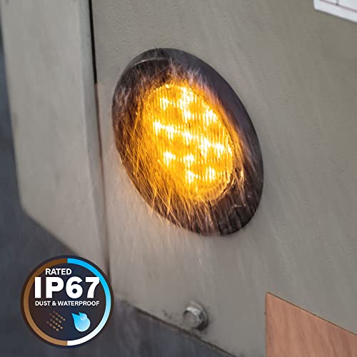 ONLINE LED STORE TRUE MODS 8pc 2.5" 12V Amber Round LED Clearance Side Marker Lights [DOT FMVSS 108] [SAE P2] [Reflector Lens] [Grommet & Plugs] [Flush-Mount] [Waterproof IP67] Rear Lamp for Boat Trailer Semi Truck RV - Image 5