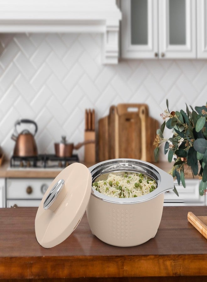 JAYPEE FINE DINE Inner Stainless Steel Casserole Twin Set of 2, 1000ml, BPA Free Insulated casserole Set |Sabji Container |Small Chapati Box |Food Grade Serving Set, Coffee - Image 3