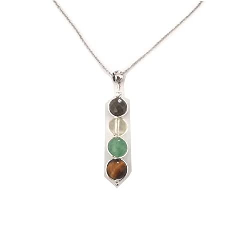 LFaize Healing Crystal prosperity Necklace, Prosperity, Attract Money, Attract Wealth, Tiger Eye, Citrine, Green Aventurine,Pyrite - Image 5