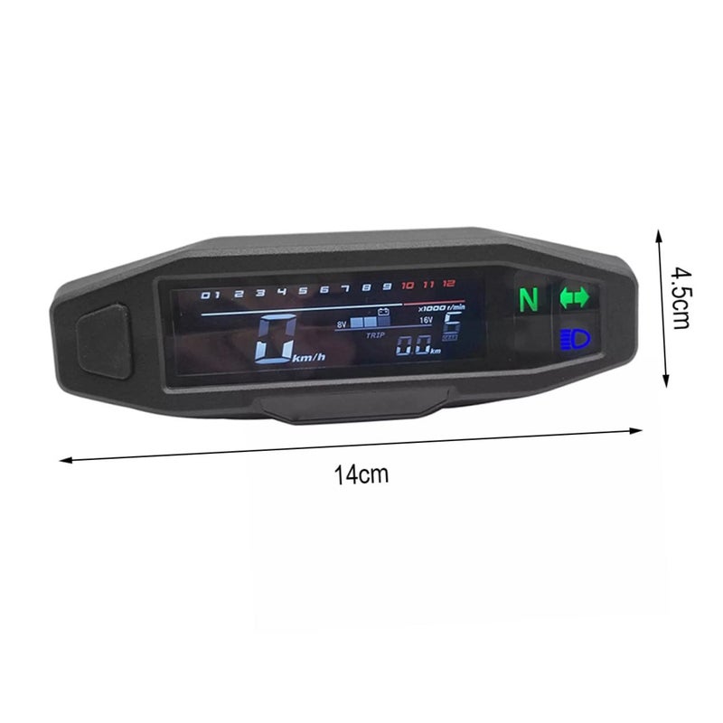 عداد دراجات نارية عالمي رقمي مع شاشة LCD لقياس السرعة وعداد المسافات وعداد الدورات ومستشعر مستوى الوقود - Image 3