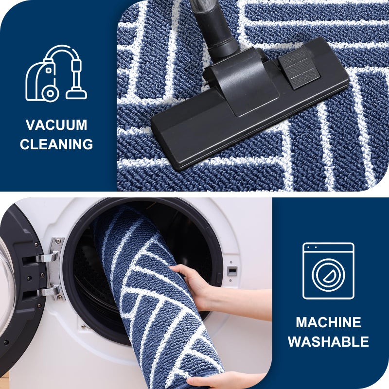 OLANLY Indoor Door Mat, 32x20 Inch, Dirt Resistant and Absorbent, Non-Slip Rubber Backing Floor Mats, Easy Clean Low-Profile Doormat for Entryway, Front Door, and Inside Entrance, Navy - Image 5