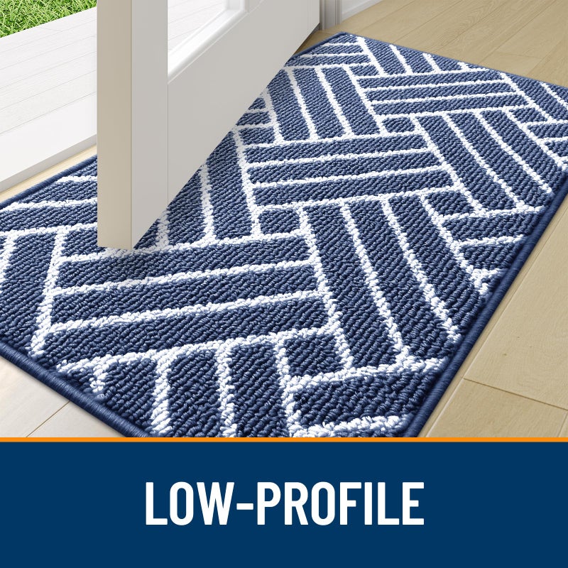 OLANLY Indoor Door Mat, 32x20 Inch, Dirt Resistant and Absorbent, Non-Slip Rubber Backing Floor Mats, Easy Clean Low-Profile Doormat for Entryway, Front Door, and Inside Entrance, Navy - Image 4