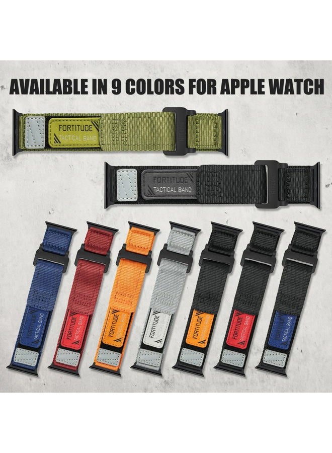 Ritche Nylon Rugged Apple Watch Band Compatible with Apple Ultra Watch Band Apple Watch 38mm 40mm 41mm, Adjustable Tactical IWatch Band Men for Series 8/7/6/5/4/3/2/1 SE Black - Image 3