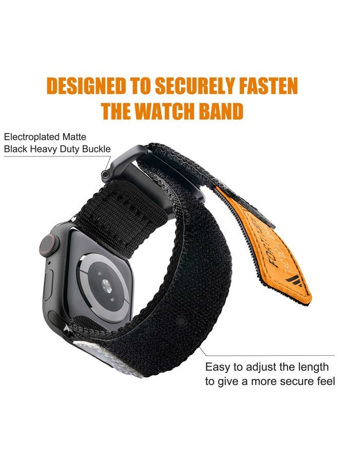 Ritche Nylon Rugged Apple Watch Band Compatible with Apple Ultra Watch Band Apple Watch 38mm 40mm 41mm, Adjustable Tactical IWatch Band Men for Series 8/7/6/5/4/3/2/1 SE Black - Image 4