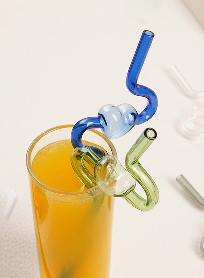 هومستر انحناء شكل زجاج القش مجموعة 2 قطعة ، صحية وصديقة للبيئة ، مناسبة للشرب اليومي ، الخبز المقاوم ، العصير - Image 1