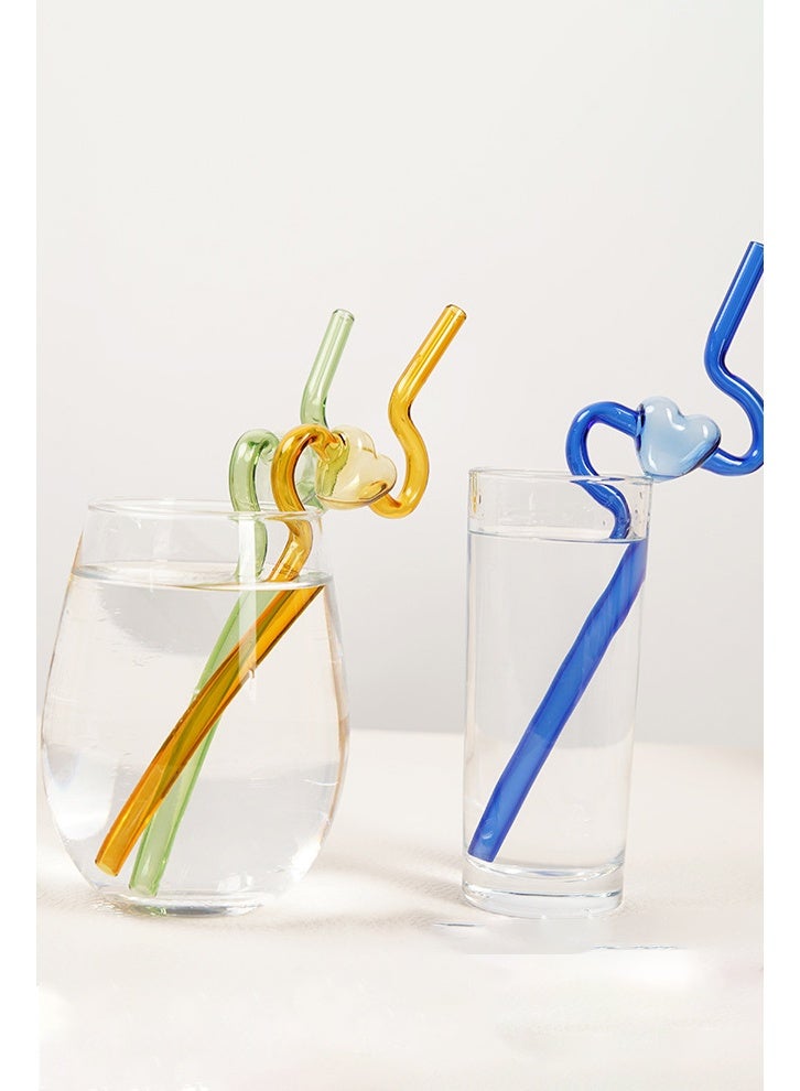 هومستر انحناء شكل زجاج القش مجموعة 2 قطعة ، صحية وصديقة للبيئة ، مناسبة للشرب اليومي ، الخبز المقاوم ، العصير - Image 2