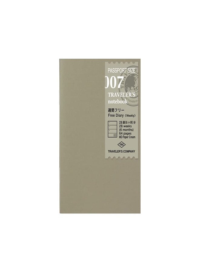 Designphil Travelers Company 14327006 Traveler's Notebook, Refill, Weekly Free, Pack of 2, Passport Size - Image 1