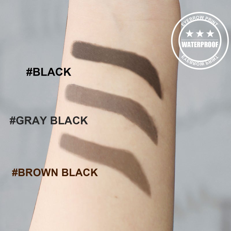 Eyebrow Stamp Shaping Kit, One Step Brow Stamp Stencil Kit Waterproof Eye Brow Stamp Makeup Tools Eyebrow Definer with 10 Reusable Eyebrow Stencils ( Black) - Image 2