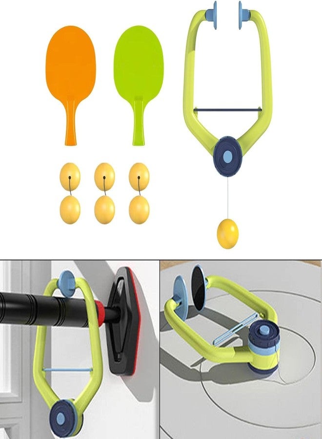 ELISCO Children Table Tennis Trainer Set Portable Hand Eye Coordination for Living Room Ping Pong Sports Set for Adults and 5 6 7 8 Years Kids. Indoor Gaming 2 Racket & 6 Practice Ball Portable - Image 4