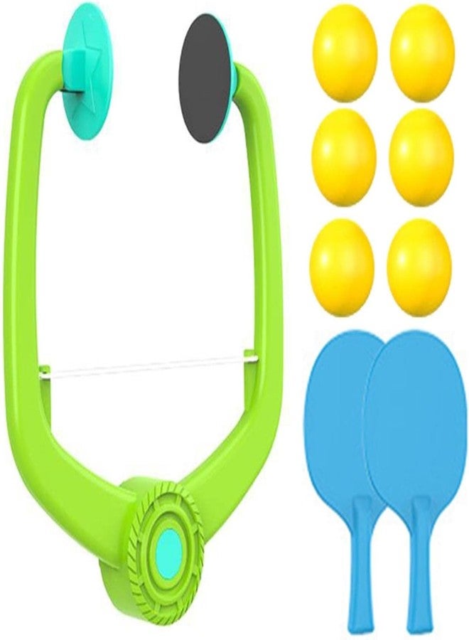 ELISCO Children Table Tennis Trainer Set Portable Hand Eye Coordination for Living Room Ping Pong Sports Set for Adults and 5 6 7 8 Years Kids. Indoor Gaming 2 Racket & 6 Practice Ball Portable - Image 3