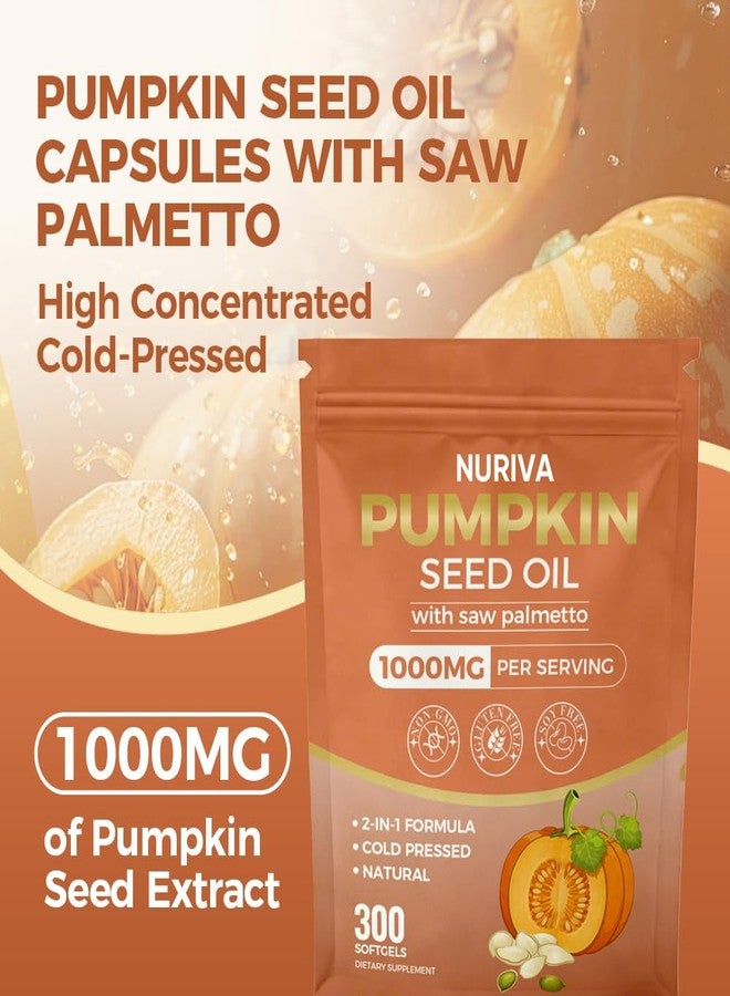 Nichalous Pumpkin Seed Oil with Saw Palmetto Capsules – 2-in-1 Formula, Cold-Pressed Virgin Oil, 300 Softgels | Essential Fatty Acids | Supports Hair Growth, Bladder & Prostate Health | Non-GMO(1 PACK) - Image 4