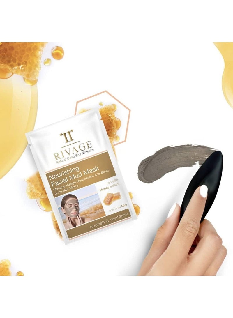 Rivage NATURAL DEAD SEA MINERALS Nourishing Facial MUD MASK with HONEY Sachets 25 g X 4 100% AUTHENTIC DEAD SEA MUD JORDAN NOURISH and REVITALIZEVEGAN FRIENDLY, NO ANIMAL TESTING, NO HARSH CHEMICALS - Image 2