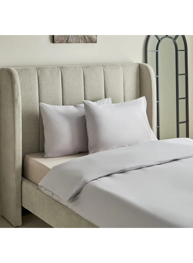 Home Box Purely-Percale 3-Piece 300TC Percale Twin Duvet Quilt Cover Set 150 x 220 cm