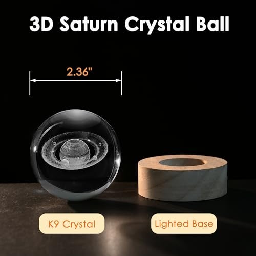IFOLAINA Saturn Gifts for Boyfriends Husbands 3D Saturn Crystal Ball Lamp Planet Model Decor Space Universe Gifts for Astronomy Lovers - Image 4