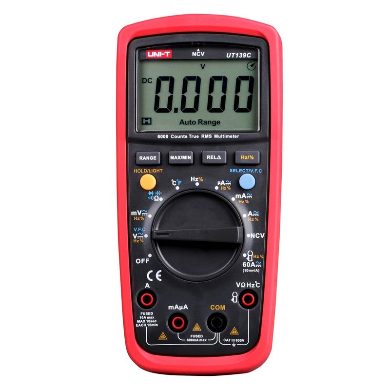 UNI-T UNIT UT139C Unit Digital Multimeter Auto Range True RMS Meter Capacitor Tester Handheld 6000 Count Voltmeter Temperature