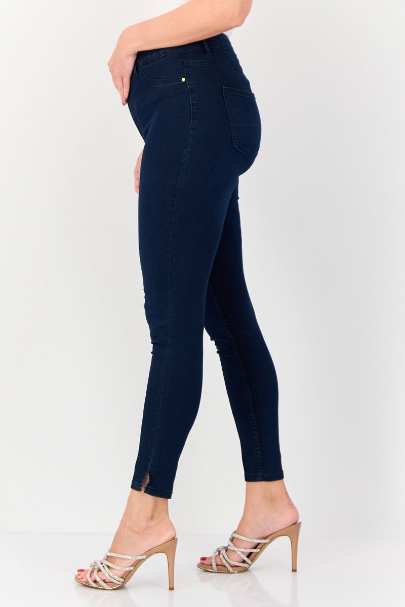 ONLY Jdy By Only Women Skinny Fit Solid Stretchable Jeans, Navy  - Image 2