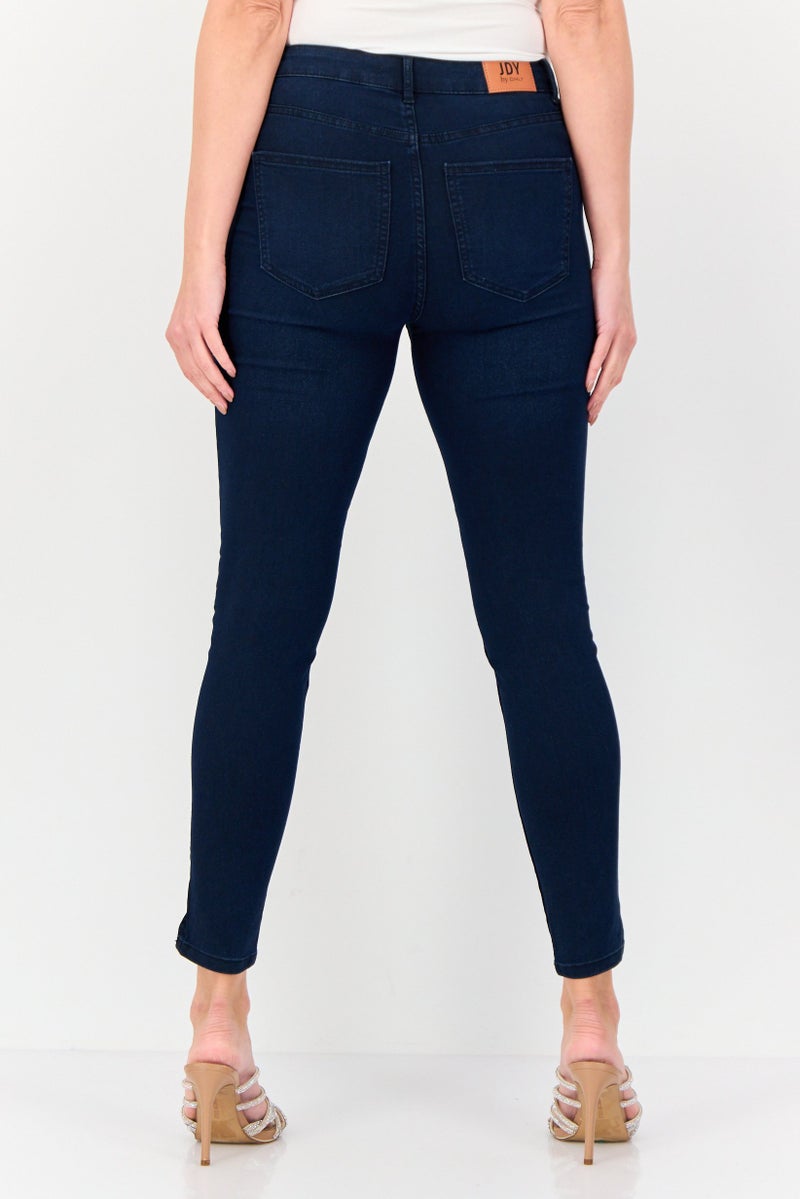 ONLY Jdy By Only Women Skinny Fit Solid Stretchable Jeans, Navy  - Image 3