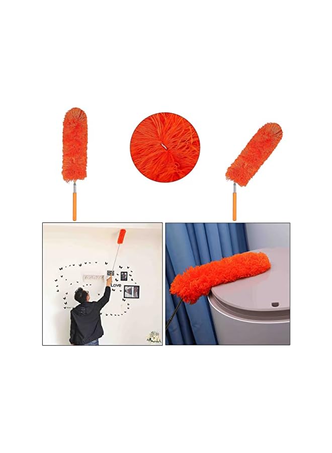 promass Microfiber Duster for Cleaning, 3Pcs Feather Duster with Extendable Pole Bendable Static Duster for Office, Car, Window, Furniture, Ceiling Fan, Clean home - Image 2