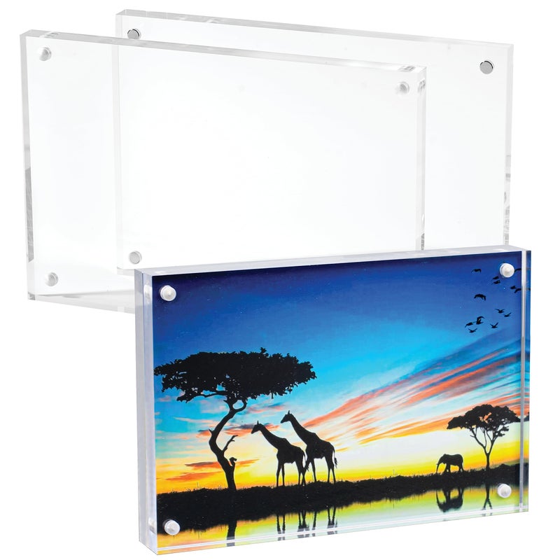 Mammoth DuraClear 4x6 Acrylic Picture Frame - Frameless & Thick Design - Ideal for Photos  Photo Cubes & Glass Picture Displays - Image 1