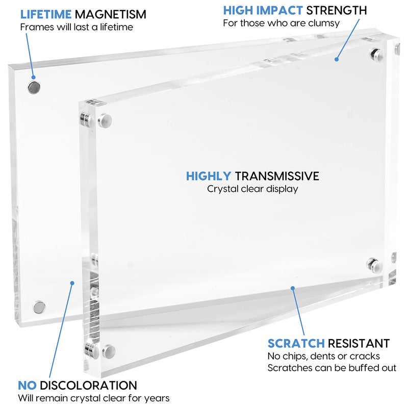 Mammoth DuraClear 4x6 Acrylic Picture Frame - Frameless & Thick Design - Ideal for Photos  Photo Cubes & Glass Picture Displays - Image 4