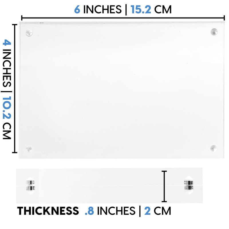 Mammoth DuraClear 4x6 Acrylic Picture Frame - Frameless & Thick Design - Ideal for Photos  Photo Cubes & Glass Picture Displays - Image 5
