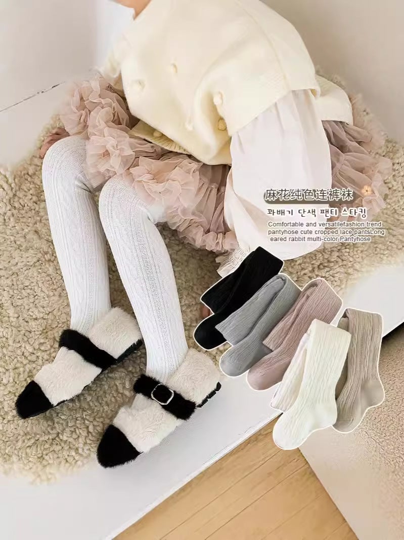Girls' Leggings Thin Velvet White Baby Thin Black Fleece-Lined Children'S Pantyhose Outer Wear - Image 2