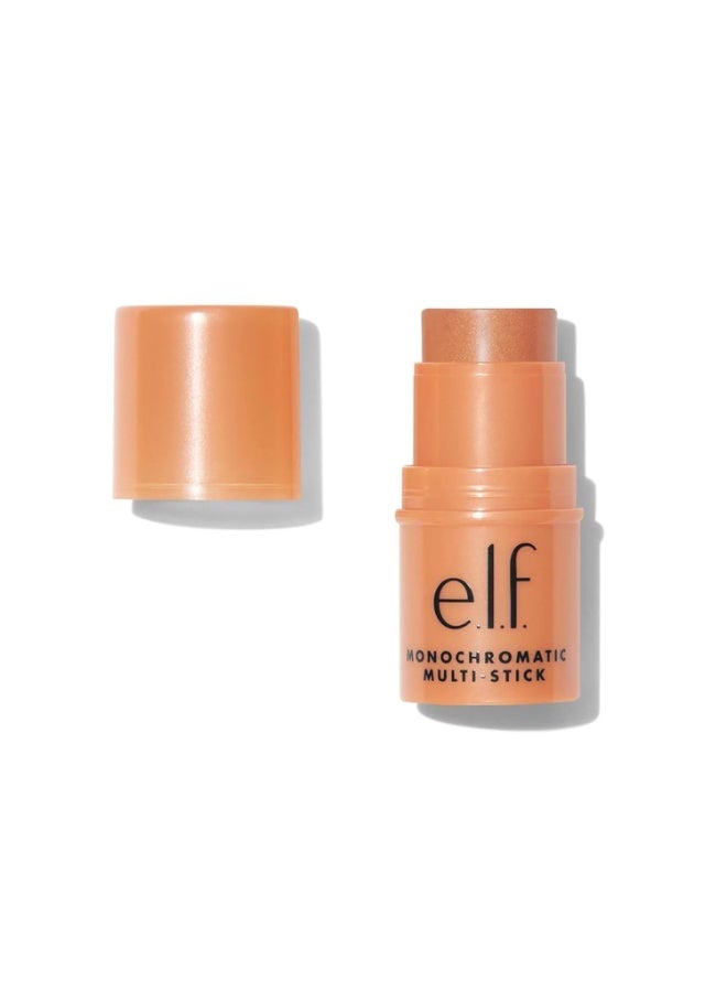 elf e.l.f. Monochromatic Multi Stick, Luxuriously Creamy & Blendable Color, For Eyes, Lips & Cheeks, Glowing Mango, 0.17 Oz