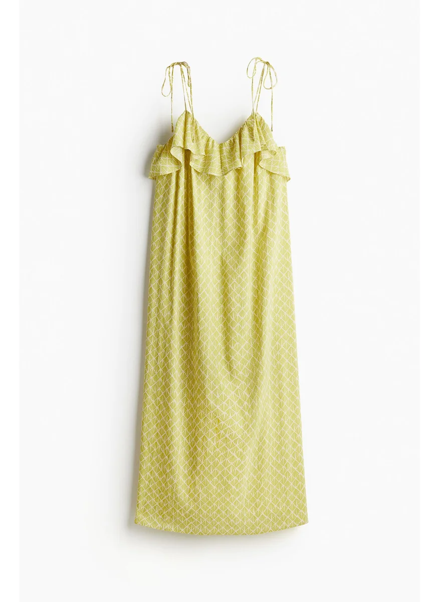H&M Ruffled Print Midi Dress