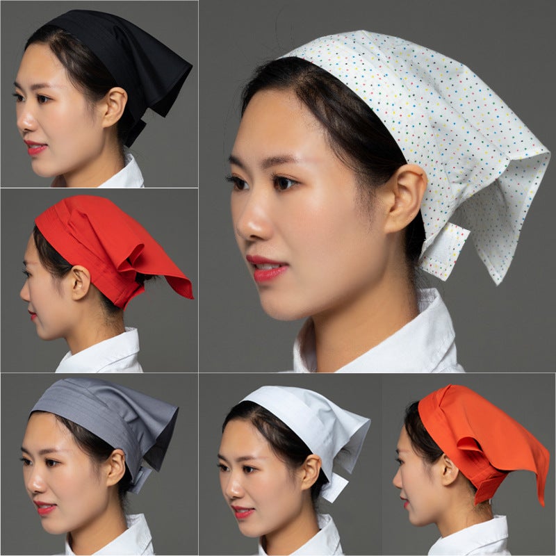 Restaurant Waiter Triangle Turban Chef Hat Men'S And Women'S Pot Restaurant Kitchen Baotou Hat Food Hygiene Work Hat - Image 2