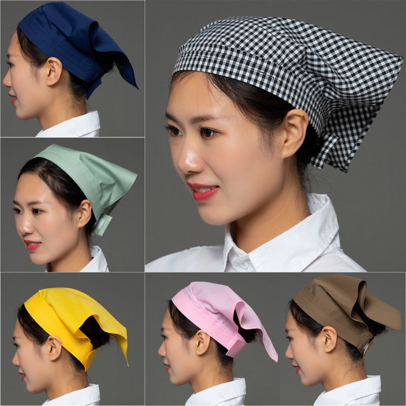 Restaurant Waiter Triangle Turban Chef Hat Men'S And Women'S Pot Restaurant Kitchen Baotou Hat Food Hygiene Work Hat - Image 1