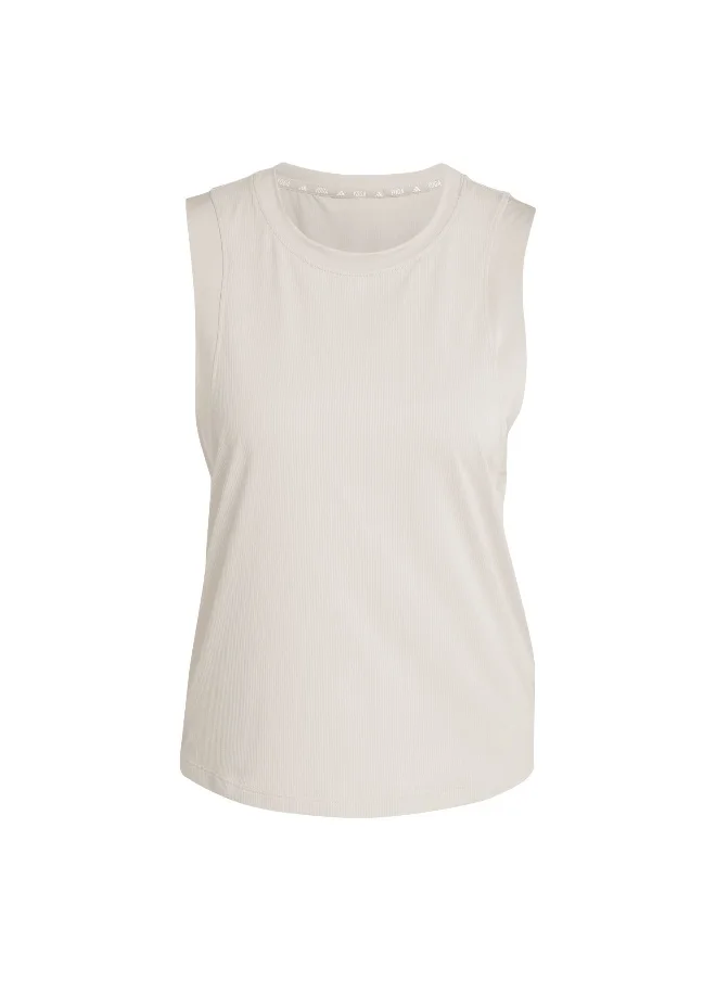 Adidas adidas Studio Tank Beige Training Tops 2XS