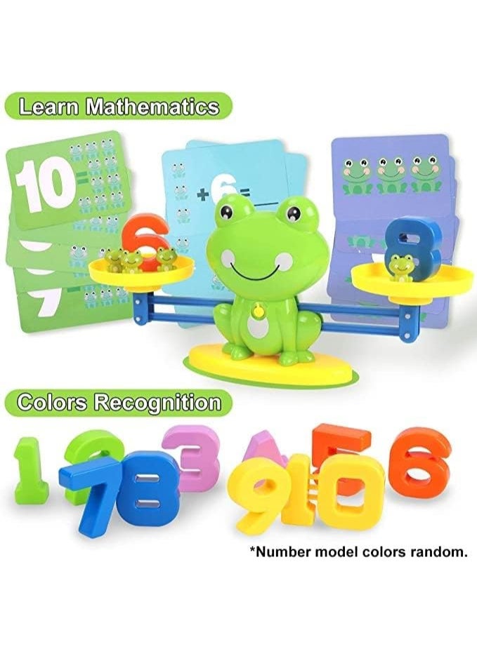 An educational game for children. The idea is to teach numbers and counting in a fun and interactive way, using a scale shaped like a cute frog! The game helps children learn to add and compare numbers while having fun. Suitable for ages 3 and up, it develops thinking and concentration skills.