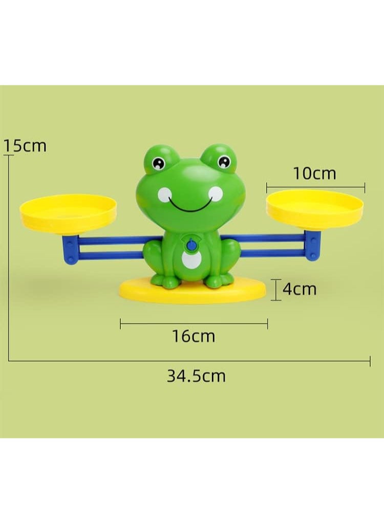 An educational game for children. The idea is to teach numbers and counting in a fun and interactive way, using a scale shaped like a cute frog! The game helps children learn to add and compare numbers while having fun. Suitable for ages 3 and up, it develops thinking and concentration skills.