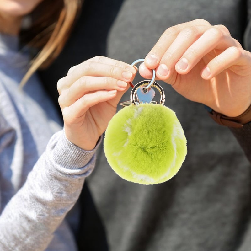Tennis Keychain: Cute Plush Key Charm for Car Keys Bags Backpacks Cute Sport Keyring Pendant Tennis Keychain Party Present for Women - Image 5