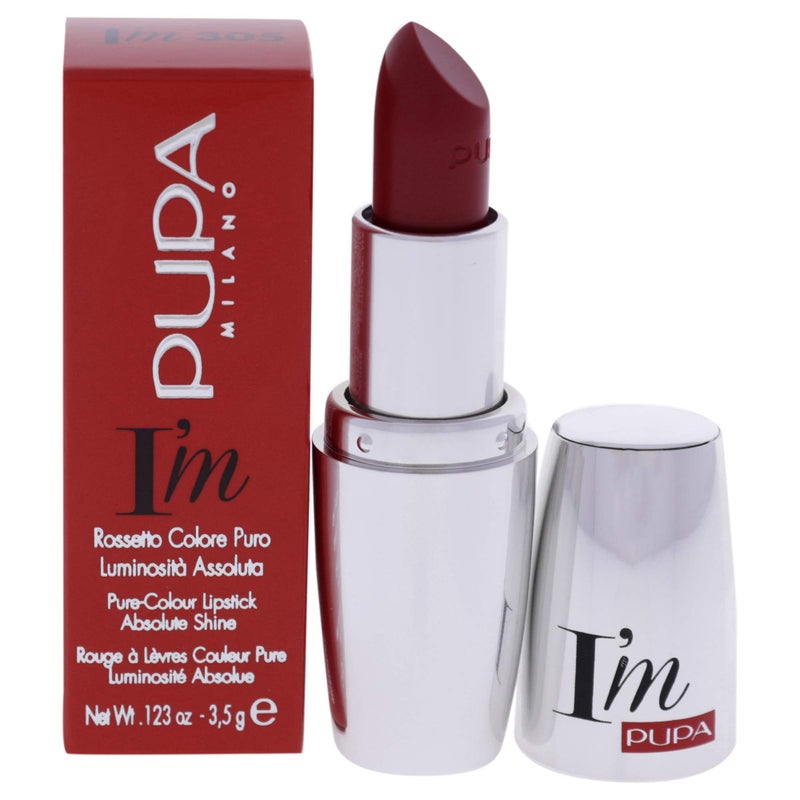 PUPA Pupa Milano I Am Pure-Colour Lipstick - Intense Color And Absolute Brightness - High Concentration Of Pigments - Lightweight And Flawless - Melts Perfectly On Lips - 305 Cherry - 0.123 OZ