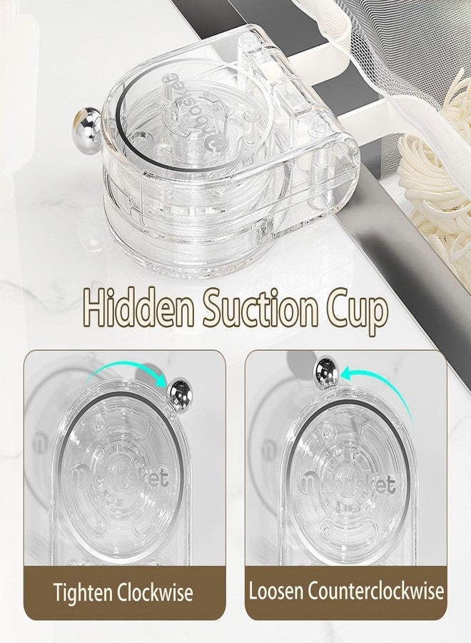 SRTFINE Sink Strainer Basket Release with 50 Mesh Filter Bags - Multi-Function Hanging Colander for CleanupMeat, Fruit Foldable Holder with Suction Cup for Food Waste Catcher, For RV, Kitchen (ClearCream) - Image 4