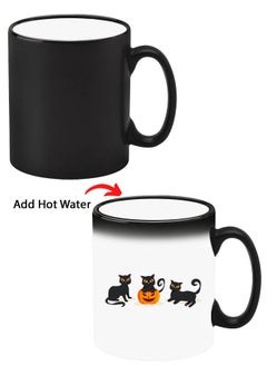 Colour Changing Heat Sensitive Magic Mug - Add Hot Tea or Coffee Cats Pumpkin Halloween2-01 For Home Office Gift Kids Men Women