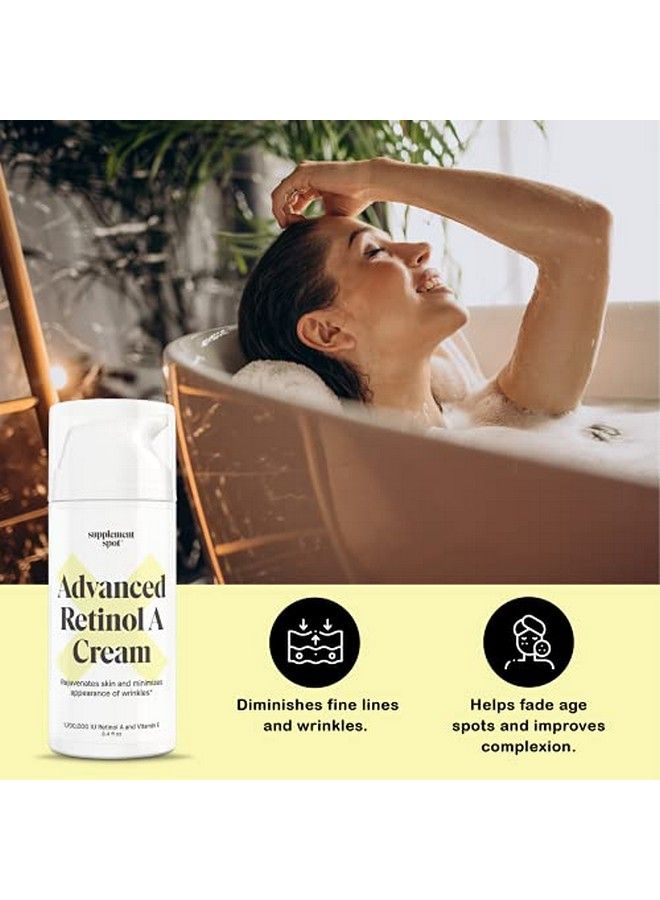 Supplement Spot Advanced Retinol A Cream Retinol Moisturizer Cream W/ Vitamin E Coconut & Almond Oil Retinol Daily Antiaging Cream For Face Best Retinol Cream For Smoother Looking Skin (3.4 Oz) - Image 3