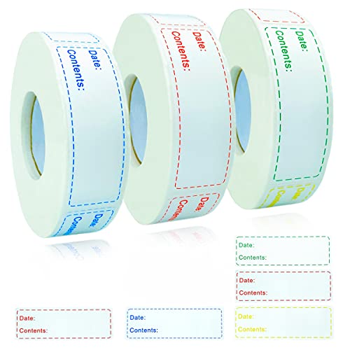 Smatagee 450pcs Smatagee Removable Freezer Labels,1 x 3 Inch Food Storage Stickers,Self-Adhesive Date Labels-Waterproof Oil-Resistant Easy Clean Leaves no Residue,4 Color Labels 3 Rolls - Image 1