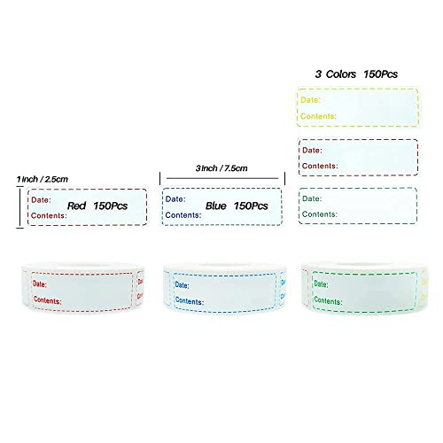 Smatagee 450pcs Smatagee Removable Freezer Labels,1 x 3 Inch Food Storage Stickers,Self-Adhesive Date Labels-Waterproof Oil-Resistant Easy Clean Leaves no Residue,4 Color Labels 3 Rolls - Image 2