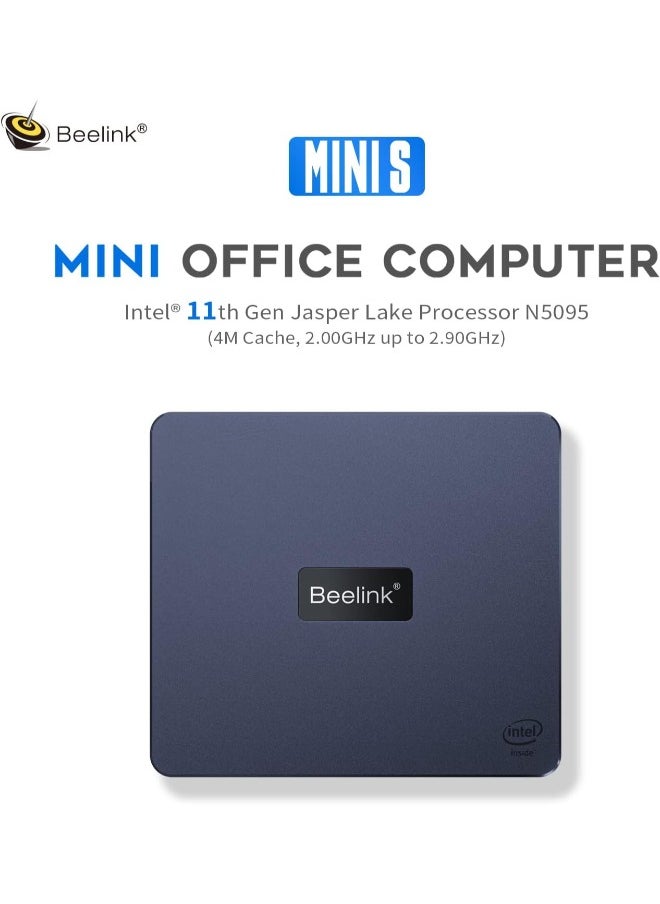 Beelink - Beelink Mini S Mini PC N5095 (up to 2.9GHz) 8GB DDR4 256GB SSD 4C/4T, 4M Cache, 4K Dual HDMI Displays - Image 1