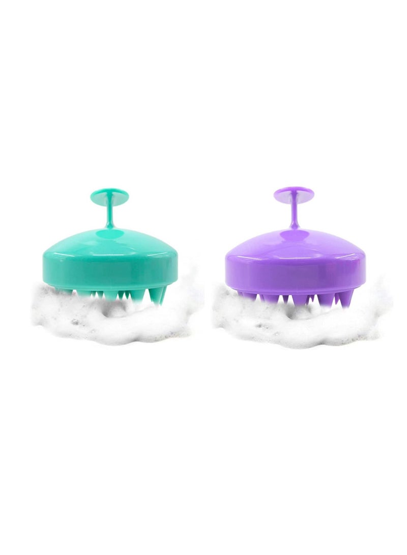 KASTWAVE Shampoo Massager Brush Scalp Exfoliator for Dandruff Removal, Waterproof Shower Scrubber Tool Hair Growth, Care Brush, Easily Reach the Root of Thick Curly - 2 Pack  - Image 1