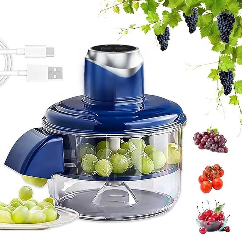 One Press Automatic Fruit Peeler Machine, Electric Grape Cherry Tomato Skin Remover with Auto Sliding Pulp Outlet, Hands-Free Peeling Tool No Residue Easy Clean Kitchen  Gadget - Image 1