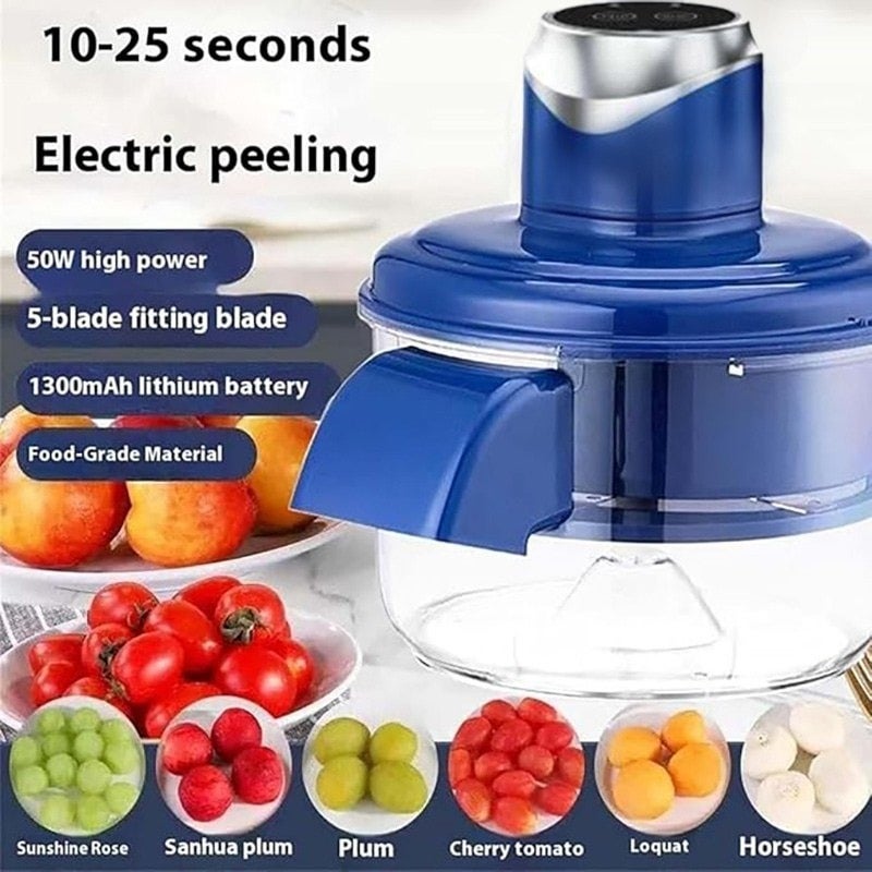 One Press Automatic Fruit Peeler Machine, Electric Grape Cherry Tomato Skin Remover with Auto Sliding Pulp Outlet, Hands-Free Peeling Tool No Residue Easy Clean Kitchen  Gadget - Image 3
