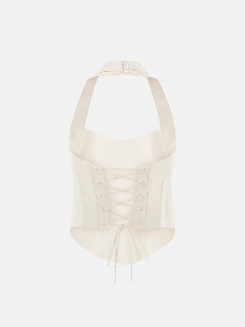 Lichi  Satin corset top with floral pattern for Women | Best Price UAE